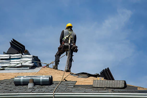 Professional Gutter Installation technician working in Brownstown, IN